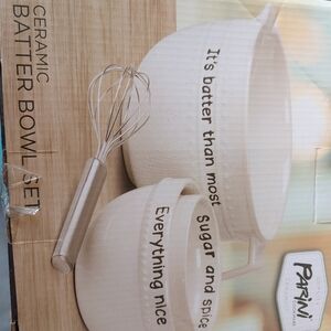 Parini Ceramic Batter Bowl Set with Whisk